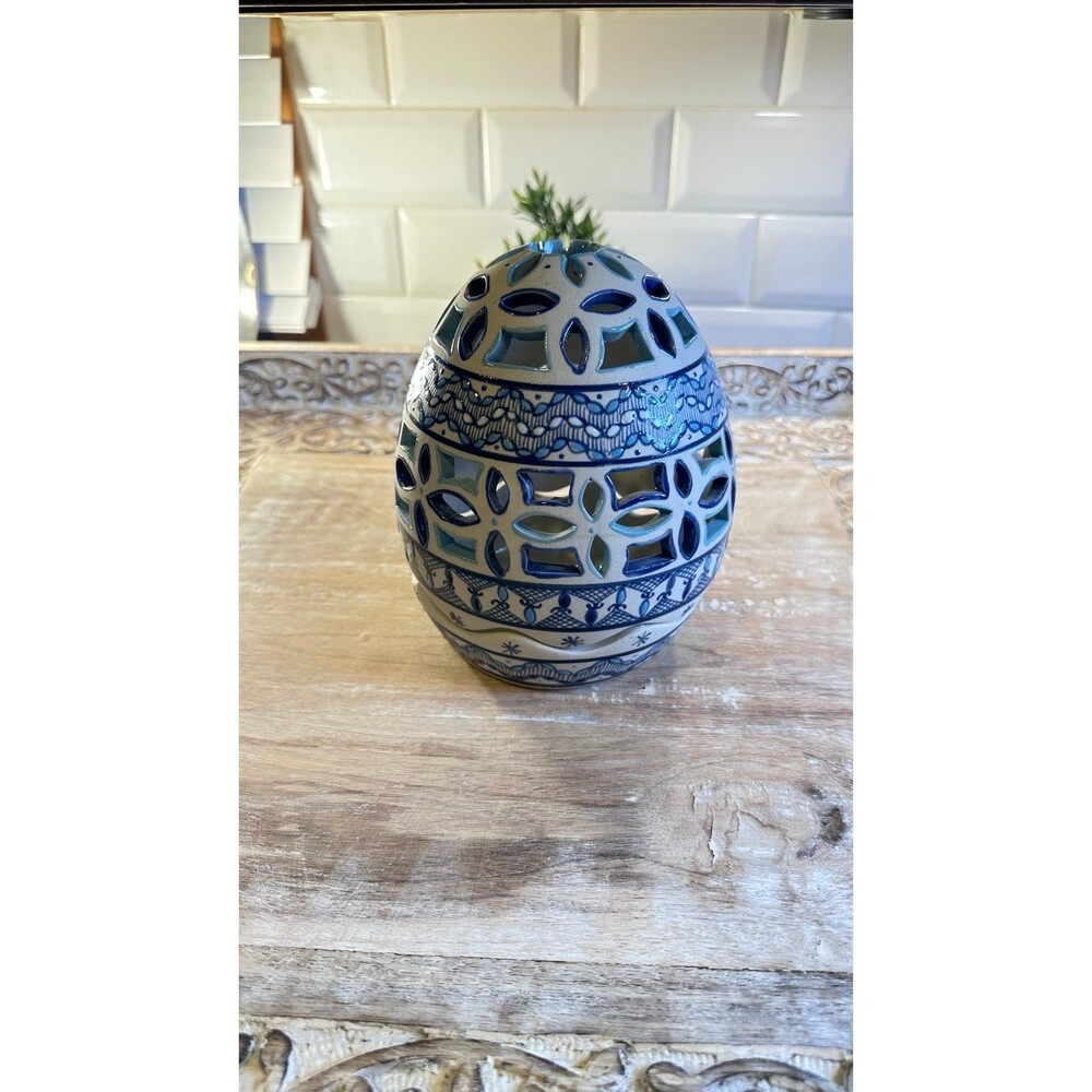 Hand Painted Egg Luminary/ Candleholder